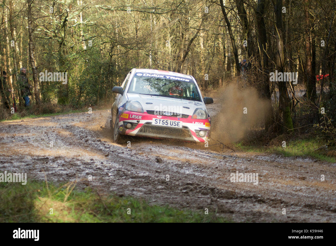 Rally Car on a forest stage of the Sunseeker Rally 2011 Stock Photo - Alamy