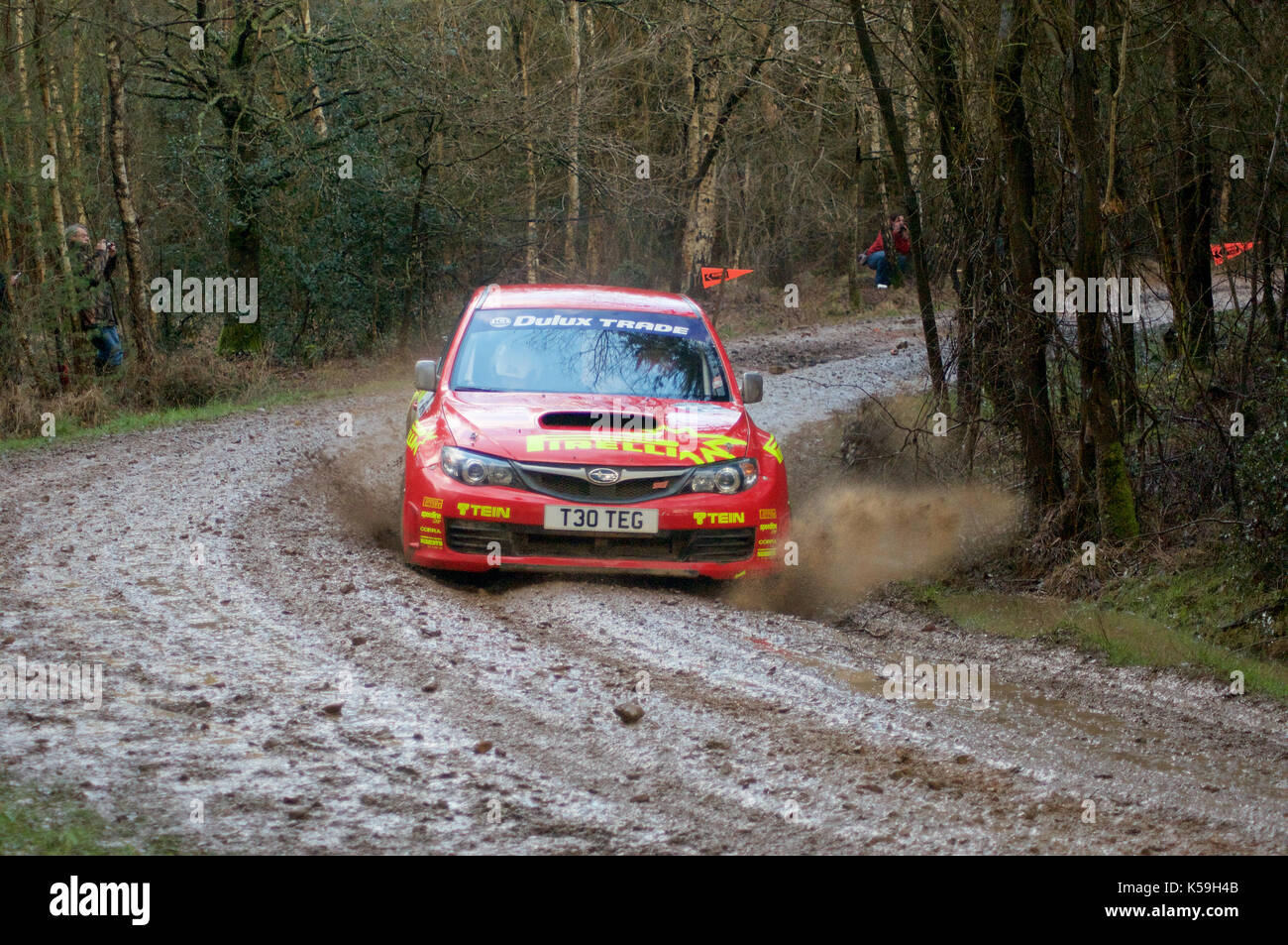 Rally Car on a forest stage of the Sunseeker Rally 2011 Stock Photo - Alamy