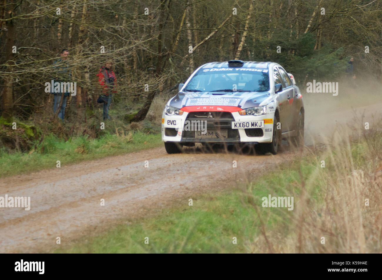 Rally Car on a forest stage of the Sunseeker Rally 2011 Stock Photo - Alamy