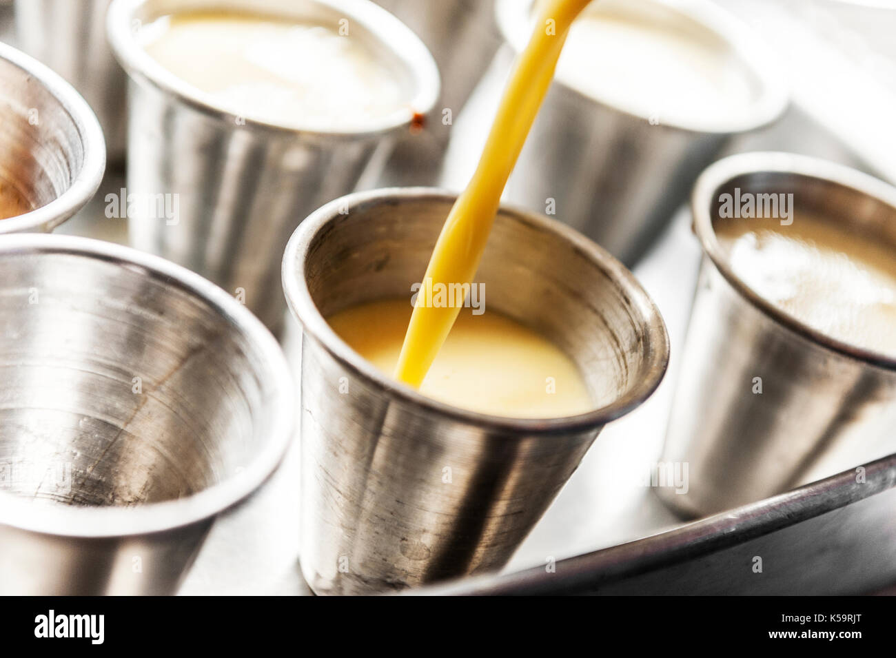 pudim flan, mandarin flan Stock Photo