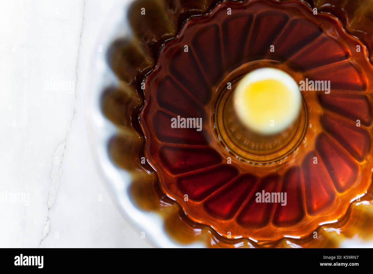 pudim flan, mandarin flan Stock Photo