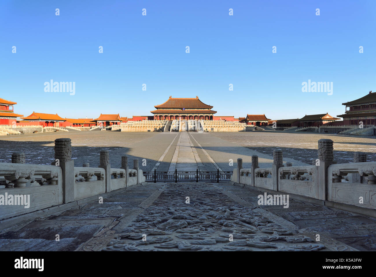 Supreme Harmony Hall and square in Forbidden City. Stock Photo