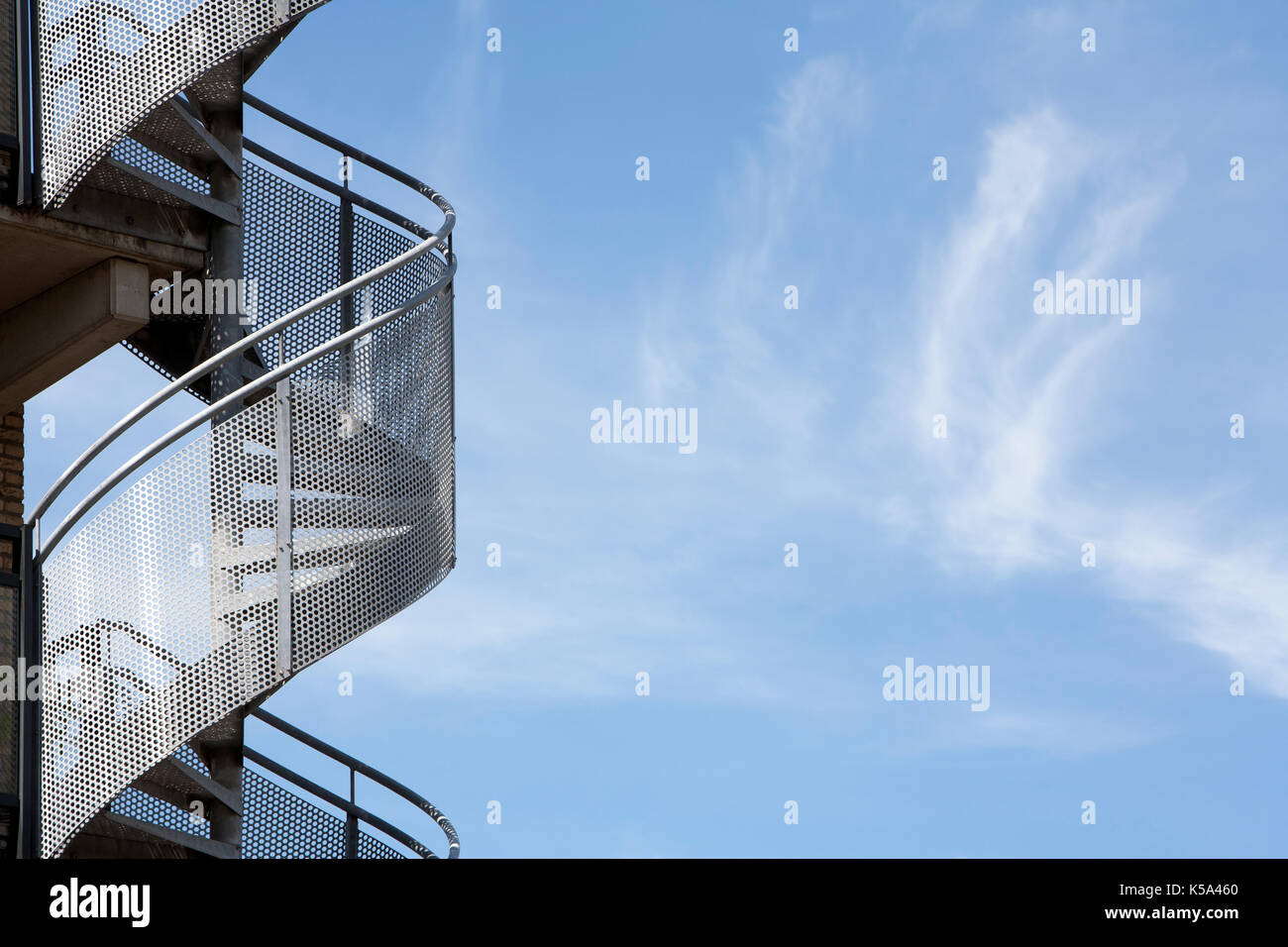 Spiral staircase and a beautiful sky Stock Photo