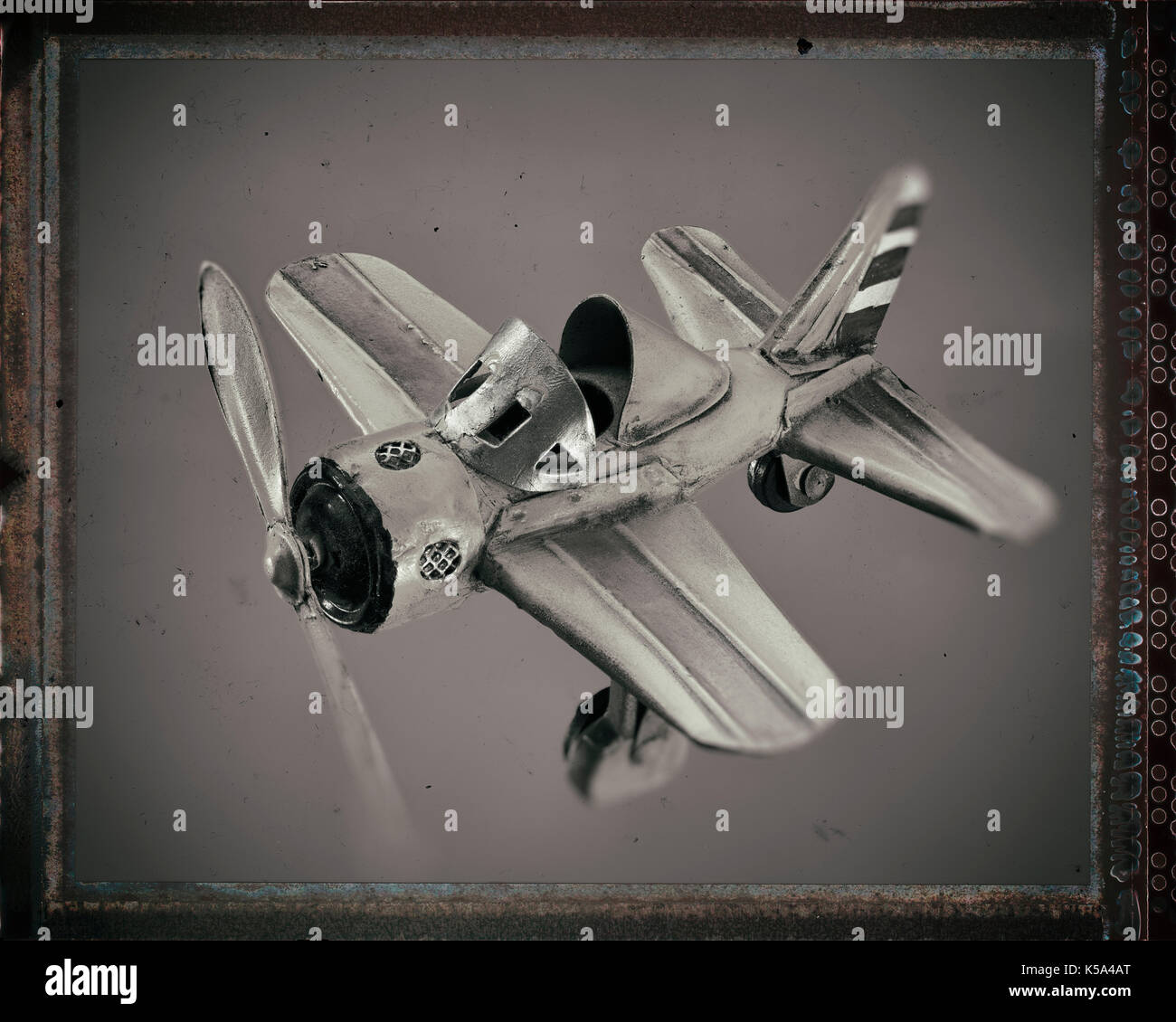 toy plane on plain background Stock Photo