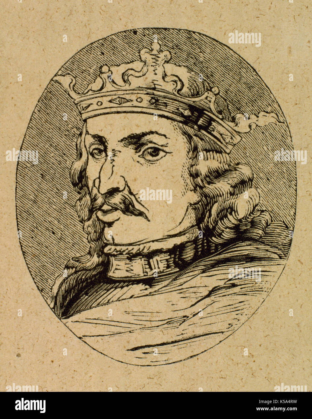 Henry IV os Castile (1454-1474). Son of the king John II. Engraving. History of Spain. Stock Photo