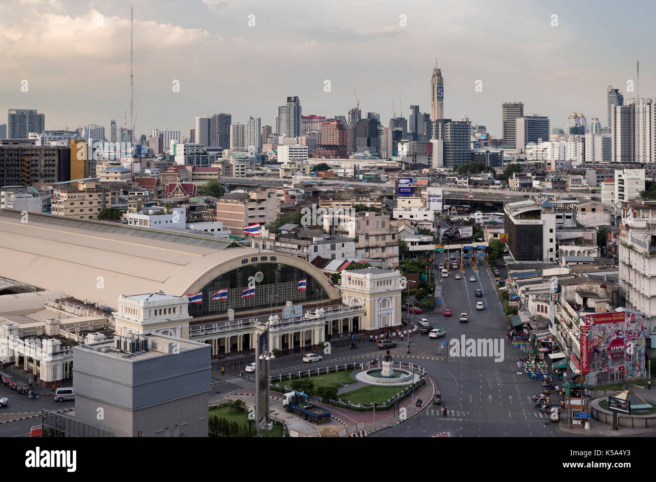 Bangkok, Thailand - September 4, 2017: Bangkok Railway Station or Hua Lamphong Station, the central railway station of Thailand Stock Photo