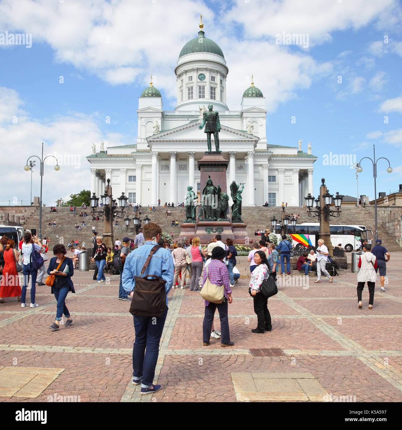 ✭*:゜Tukkiy❺点゜:*✭ Helsinki, Finland - July 26, 2017: Tourists in Senate Square