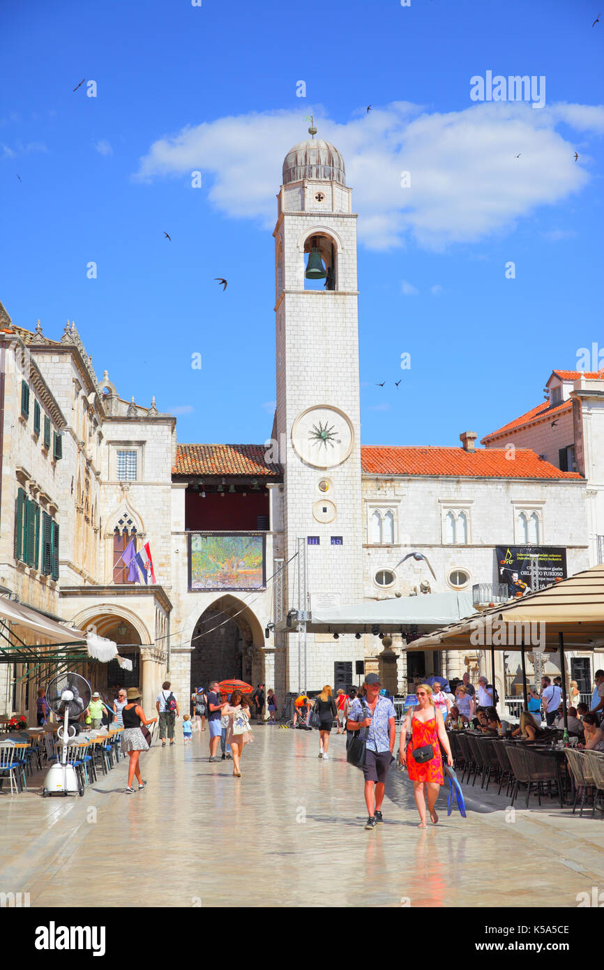 Dubrovnik, Croatia - Jine 11, 2017: Stradun street in Old Town of Dubrovnik Stock Photo