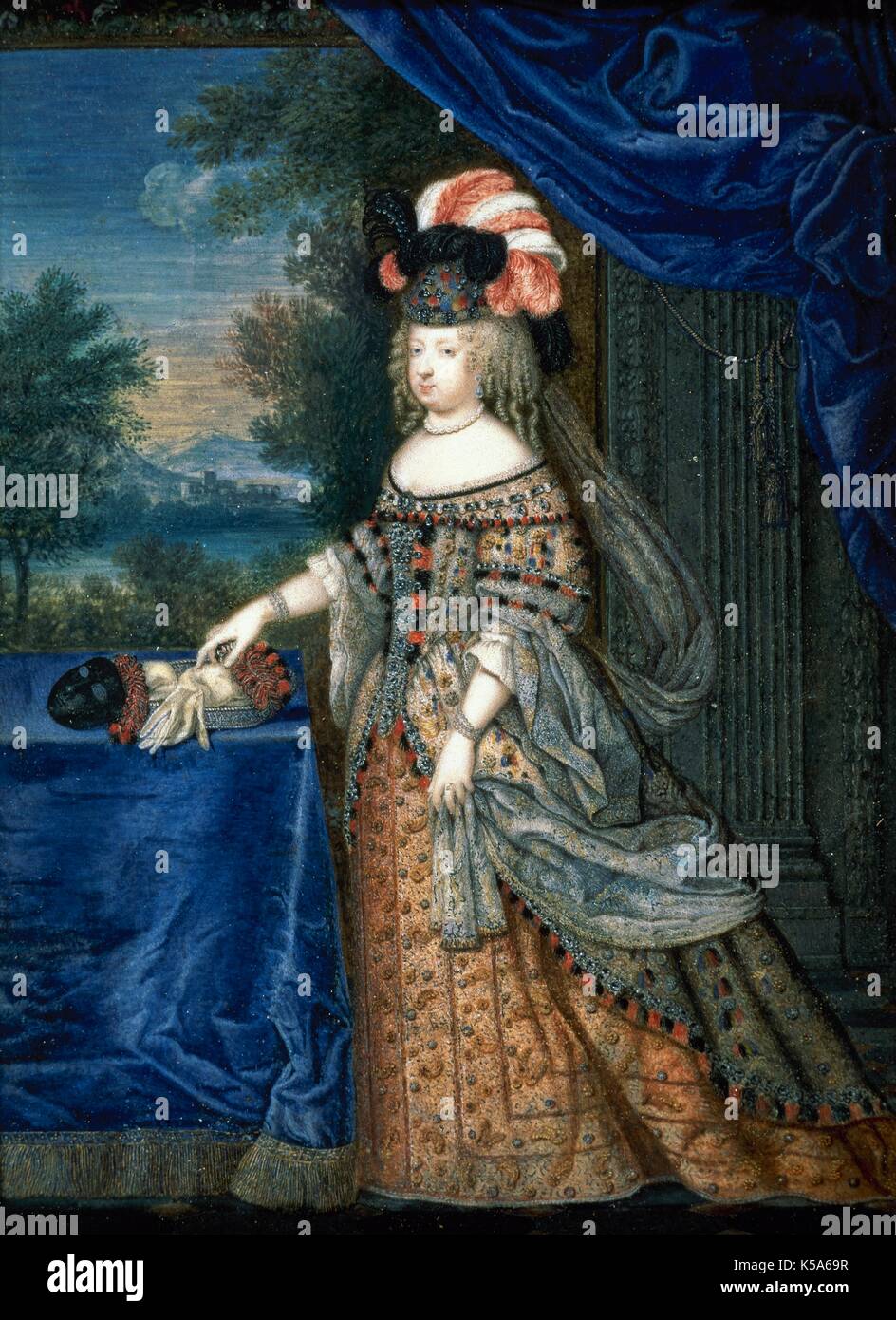 Maria Therese of Austria (1638-1683). Queen of France, Infanta of Spain and Portugal. Painting. Palace of Versailles. France. Stock Photo
