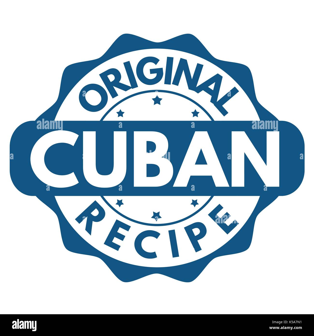 Original Cuban recipe sign or stamp on white background, vector illustration Stock Vector