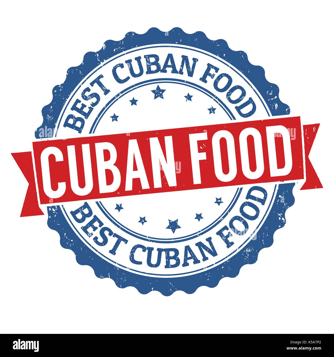 Cuban food sign or stamp on white background, vector illustration Stock Vector