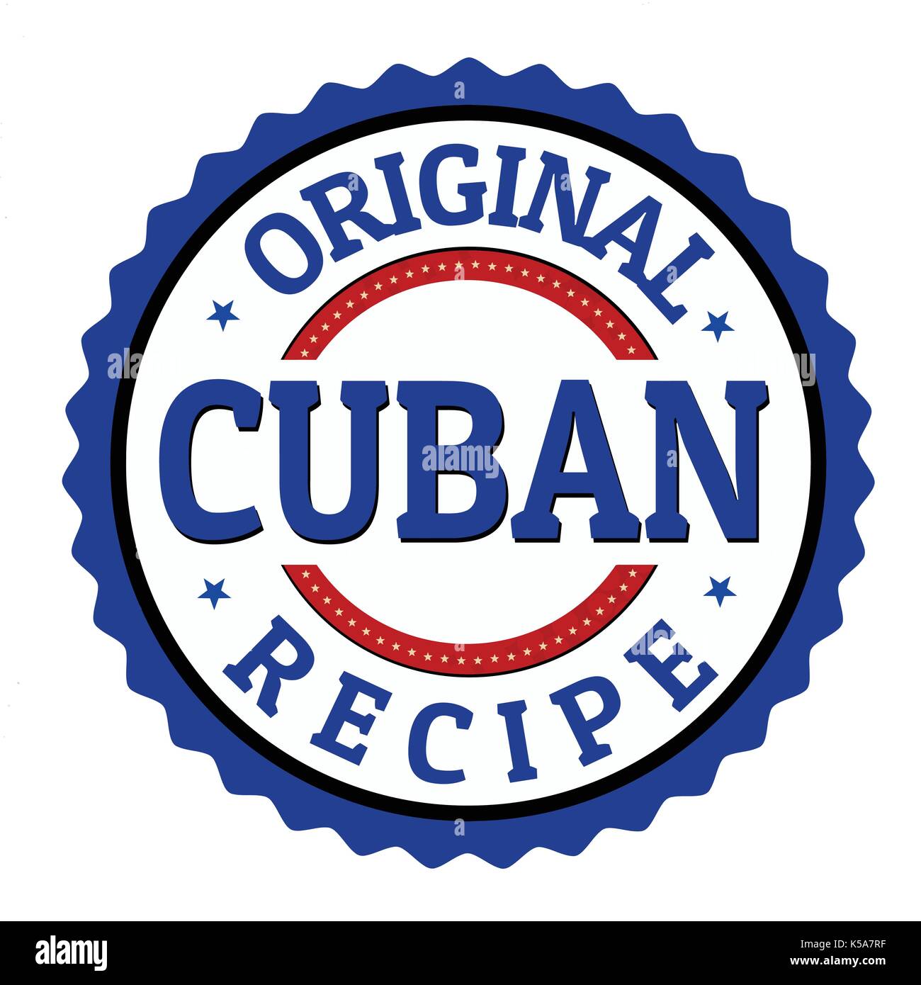 Original cuban recipe label or sticker on white background, vector illustration Stock Vector
