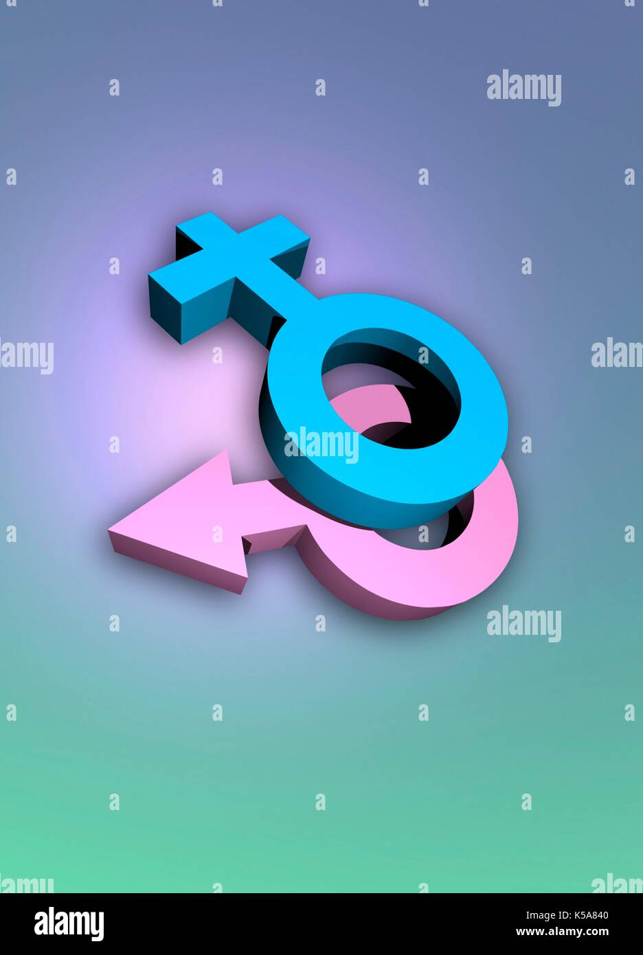 Male and female symbols, illustration. Stock Photo