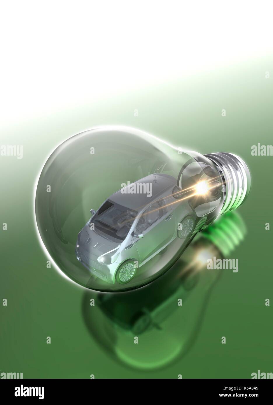 Electric car, conceptual illustration. Stock Photo