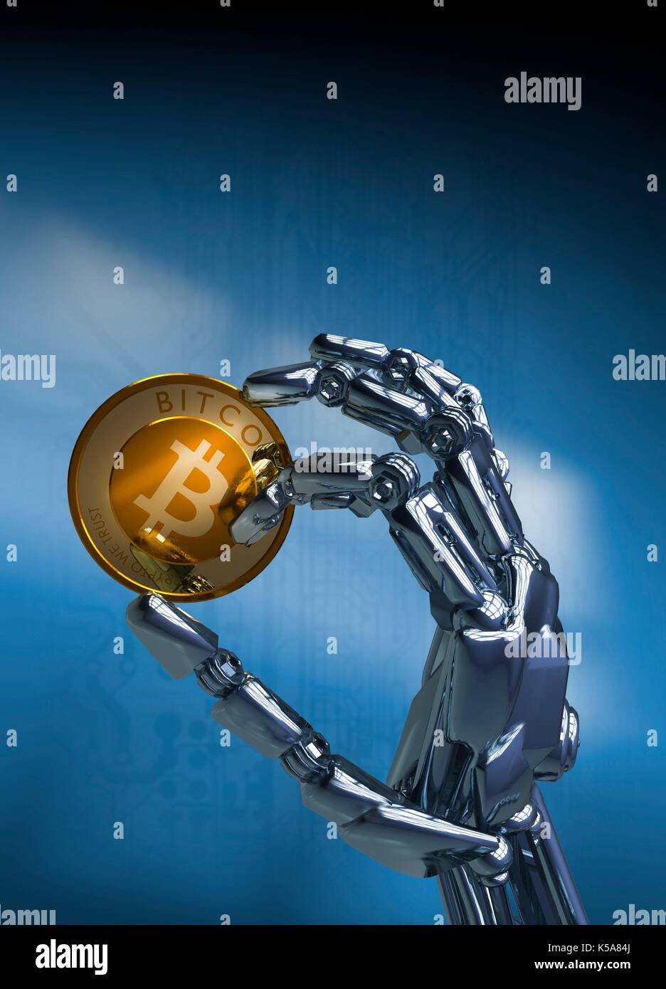 Robot hand holding bitcoin hi-res stock photography and images - Alamy