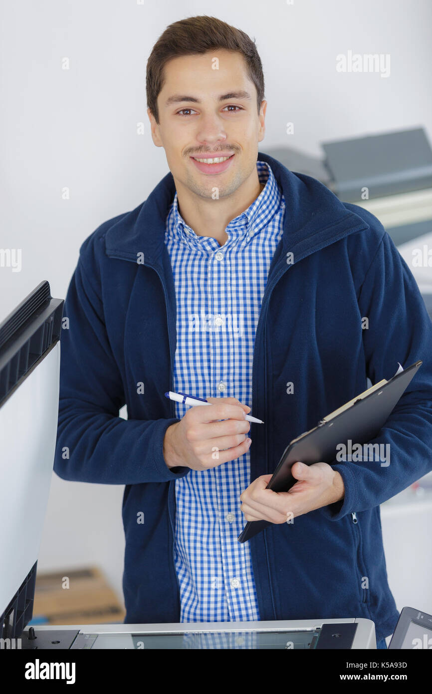 engineer with clipboard Stock Photo Alamy