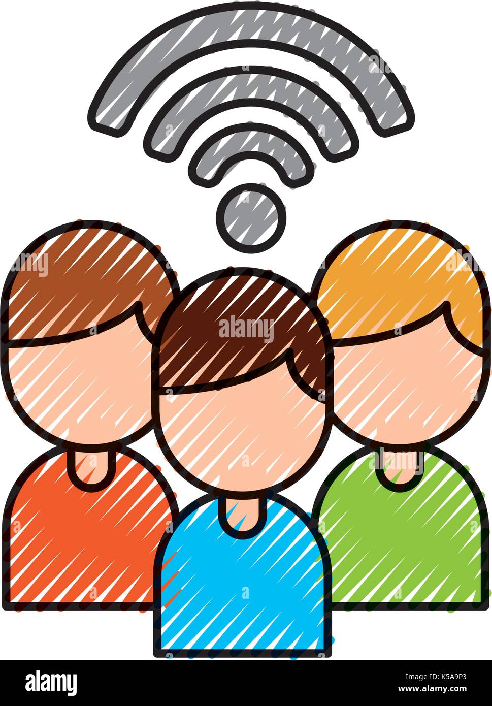 group people team work internet wifi connection Stock Vector Image ...