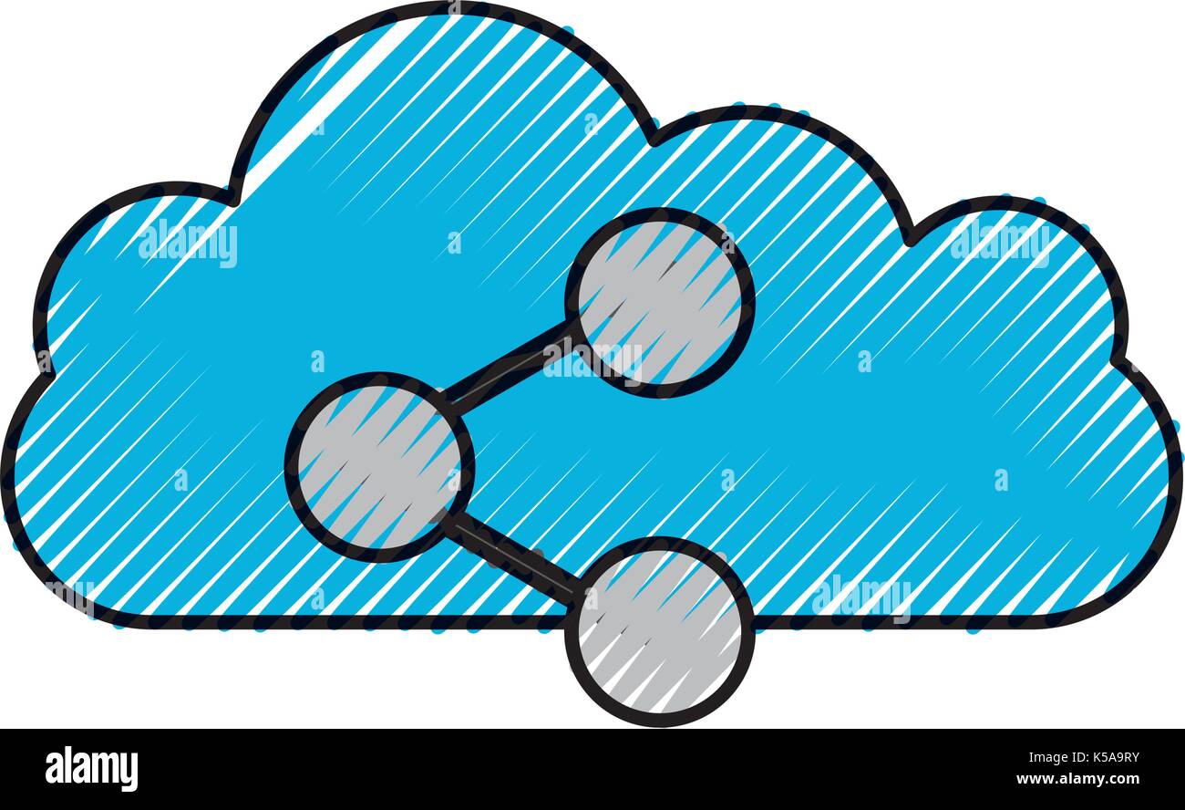 cloud sharing symbol application social media online web icon Stock Vector