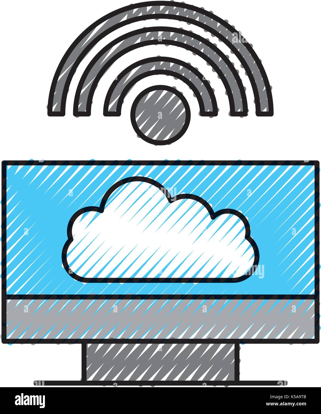cloud computing computer internet wifi connected Stock Vector Image ...