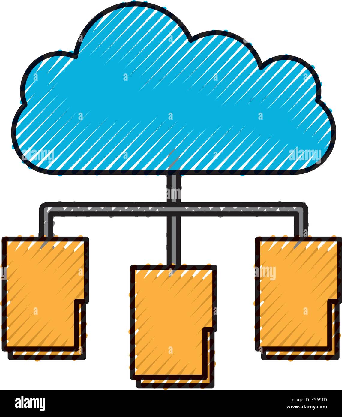 cloud computing folder diagram organization files Stock Vector