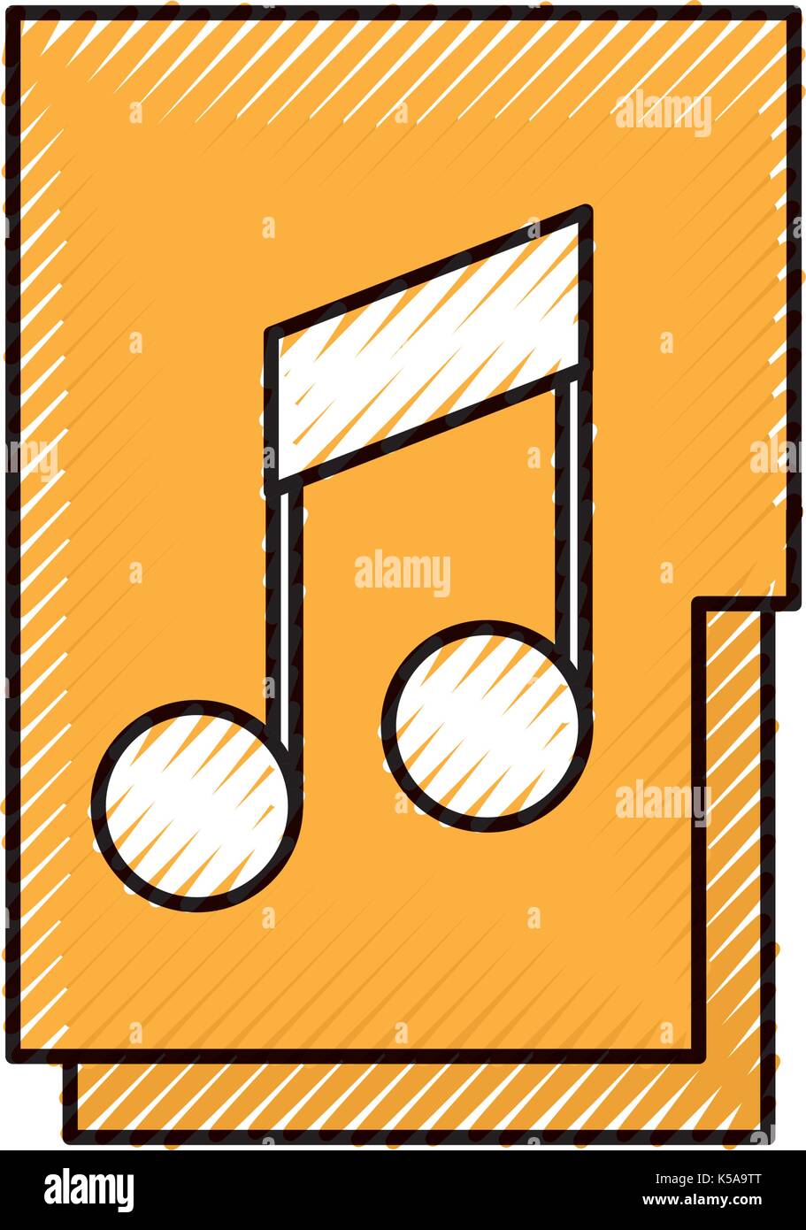 folder file music sound melody network icon Stock Vector