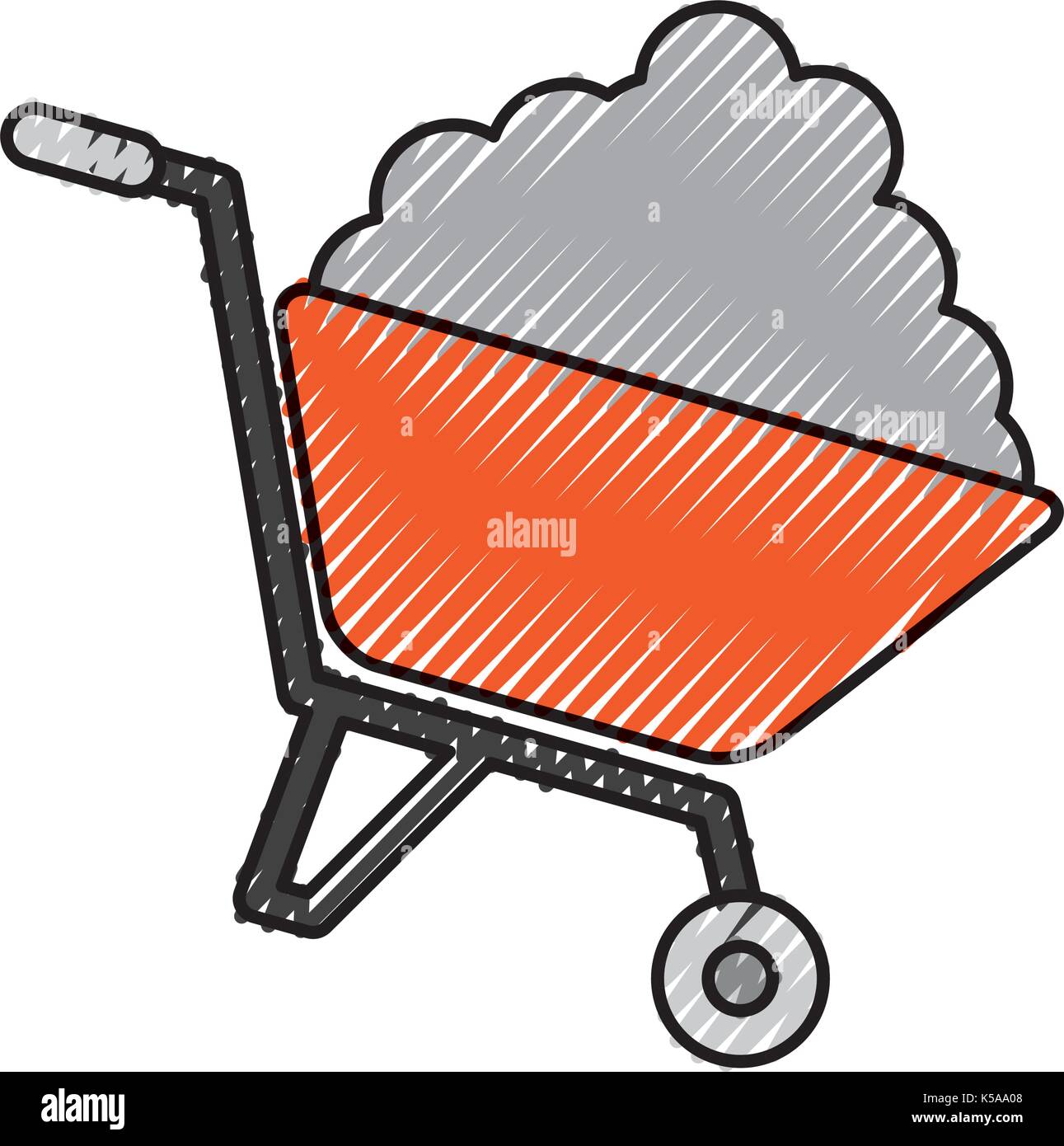 wheelbarrow with cement construction equipment Stock Vector Image & Art ...