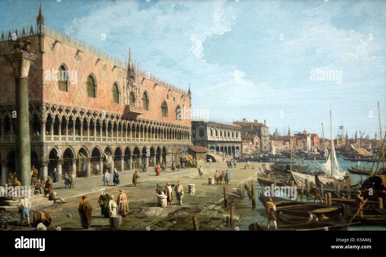 Canaletto: Venice The Doge s Palace and the Riva degli Schiavoni (1730) Stock Photo