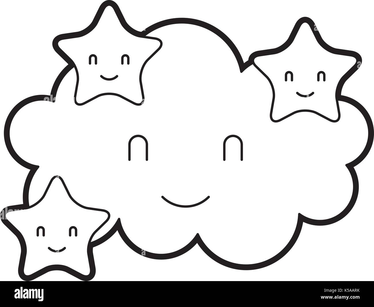 Cartoon Cute Cloud Stars Baby Shower Image Stock Vector Image Art Alamy
