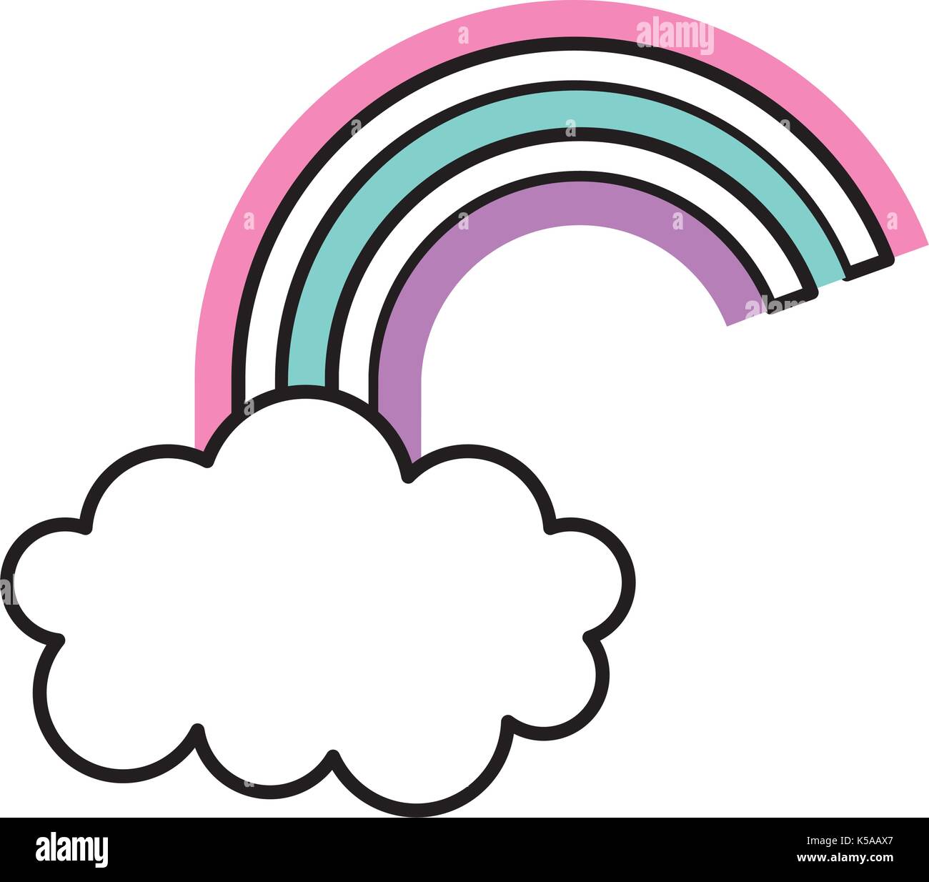 cartoon cute rainbow cloud baby shower image Stock Vector Image & Art ...