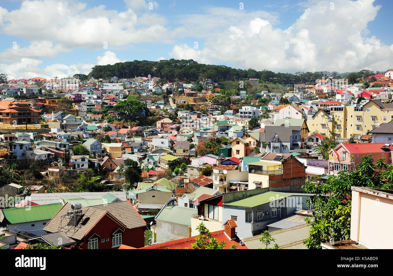 Da Lat,Vietnam - Feb 22,2015: Da Lat urban scenery in summer,Vietnam. Stock Photo