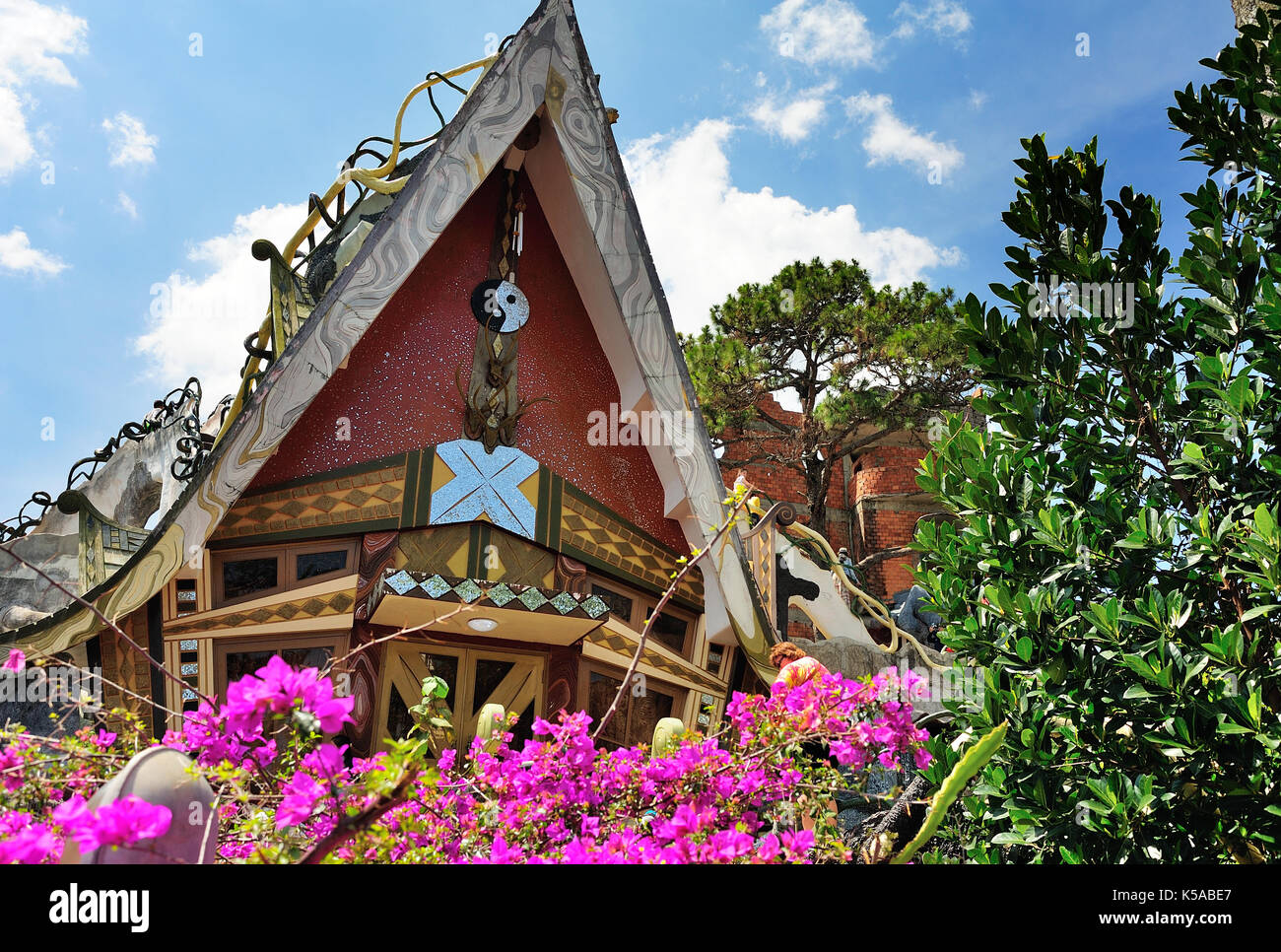 Da Lat,Vietnam - Feb 22,2015: Hang Nga guesthouse, popularly known as the Crazy House in Dalat, Vietnam. It is designed by Vietnamese woman architect  Stock Photo