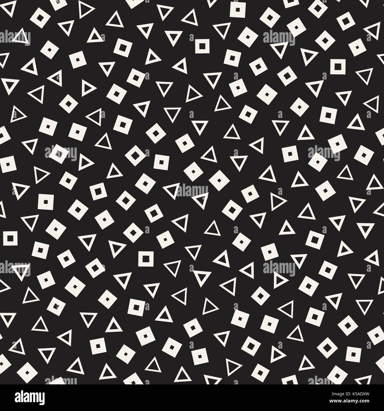 Seamless primitive jumble minimalism patterns. Randomly scattered geometric shapes. Abstract background design Stock Vector