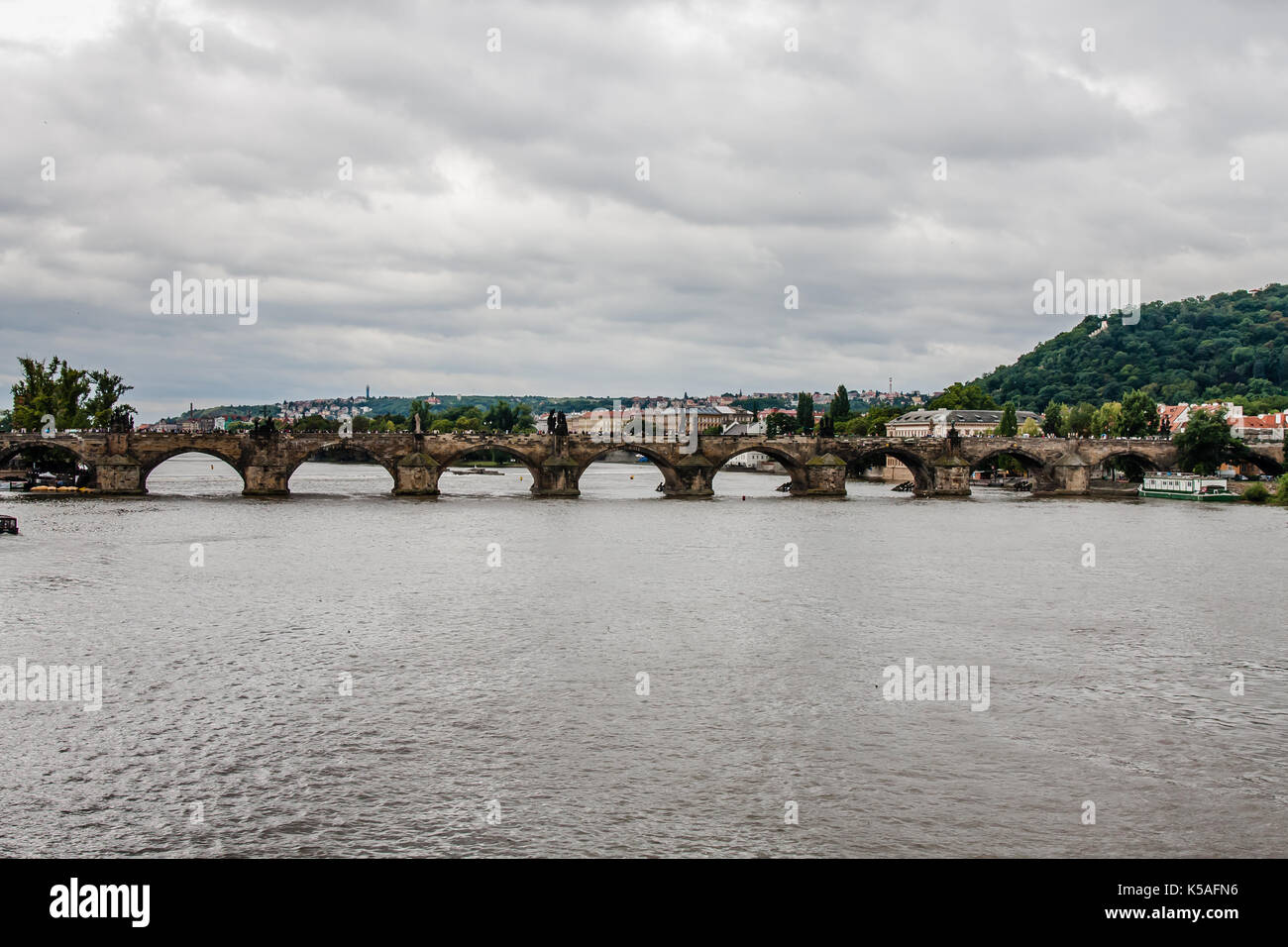 A view of the Charles Bridge, Prague Stock Photo