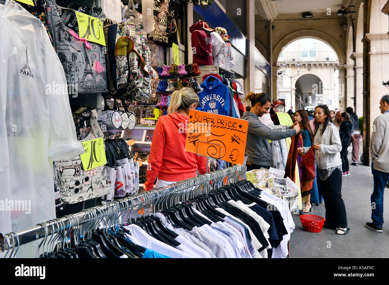 Souvenirs shop, rue de Rivoli, Paris, France Stock Photo