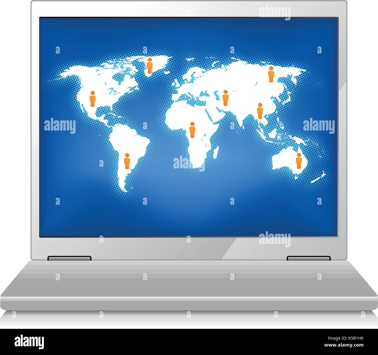 World map and globes with compass. Stock Vector