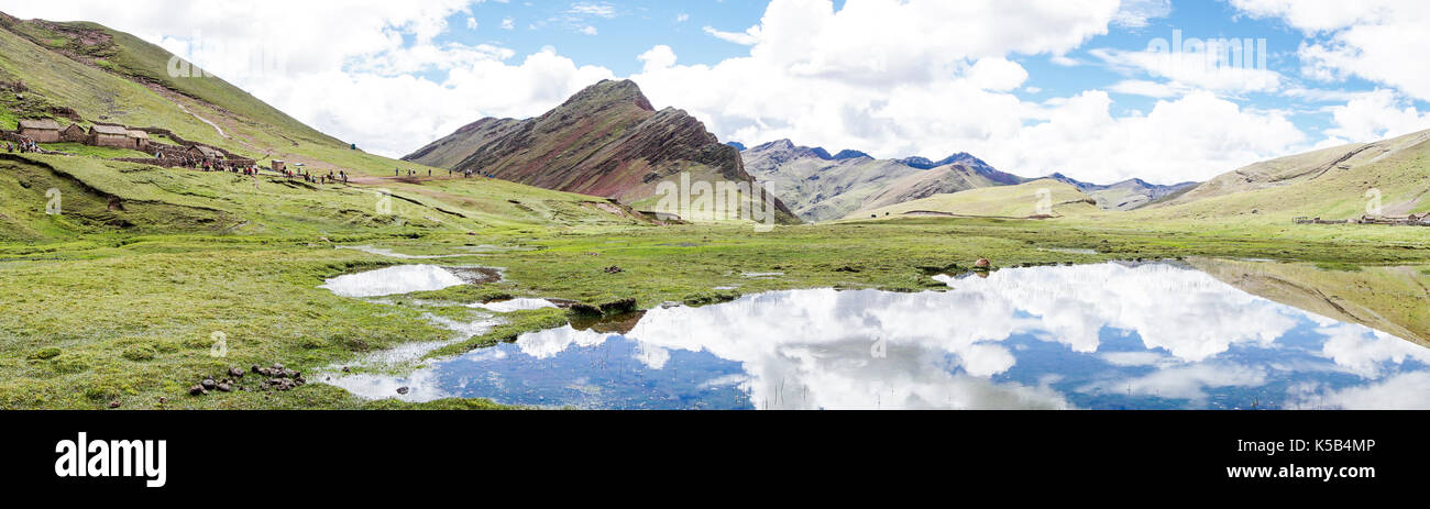 The Rainbow mountains of Peru Stock Photo