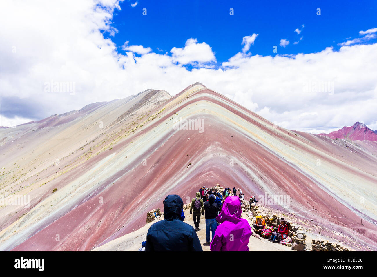 The Rainbow mountains of Peru Stock Photo