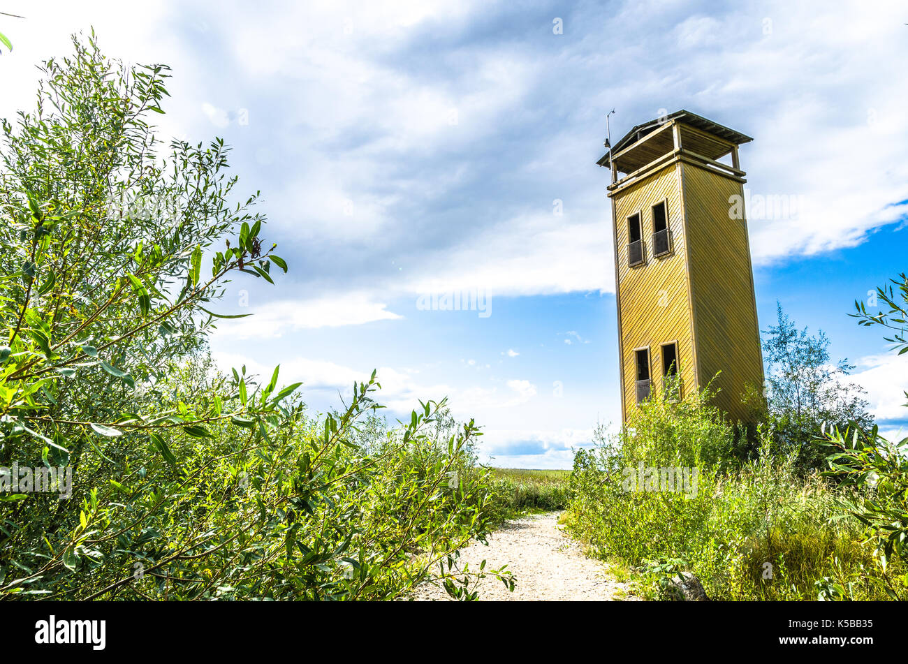 The Jõesuu observation tower on the shores of the Lake Võrtsjärv in Estonia Stock Photo