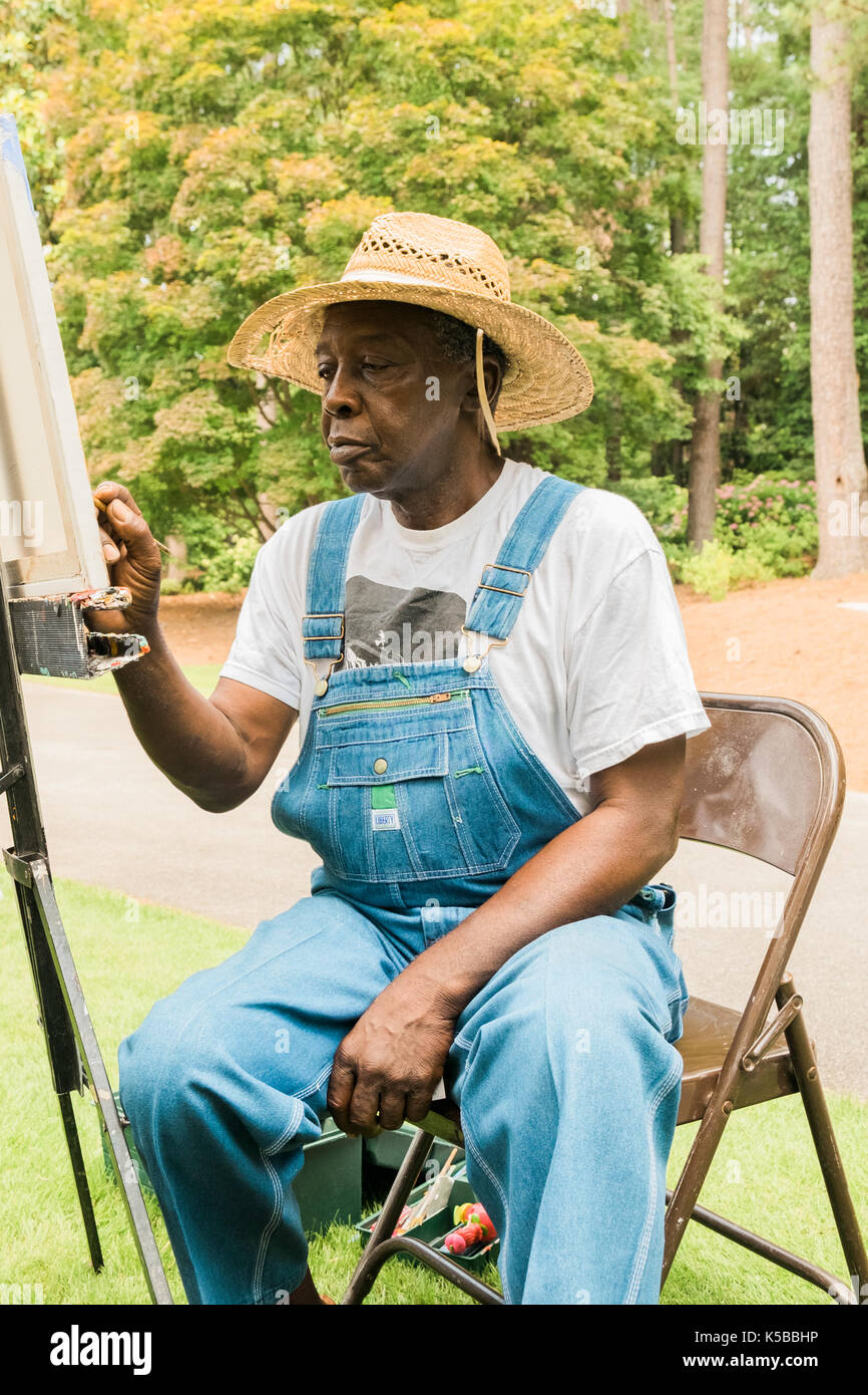 Portrait of Maurice Cook, an African-American folk art painter, Alabama USA. Stock Photo