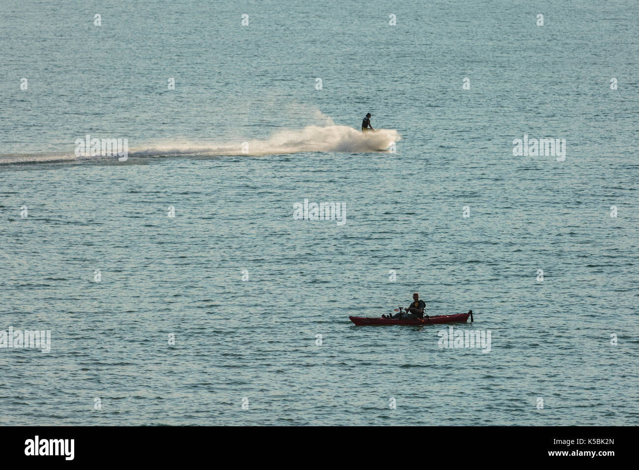 kayak and jet ski Stock Photo Alamy