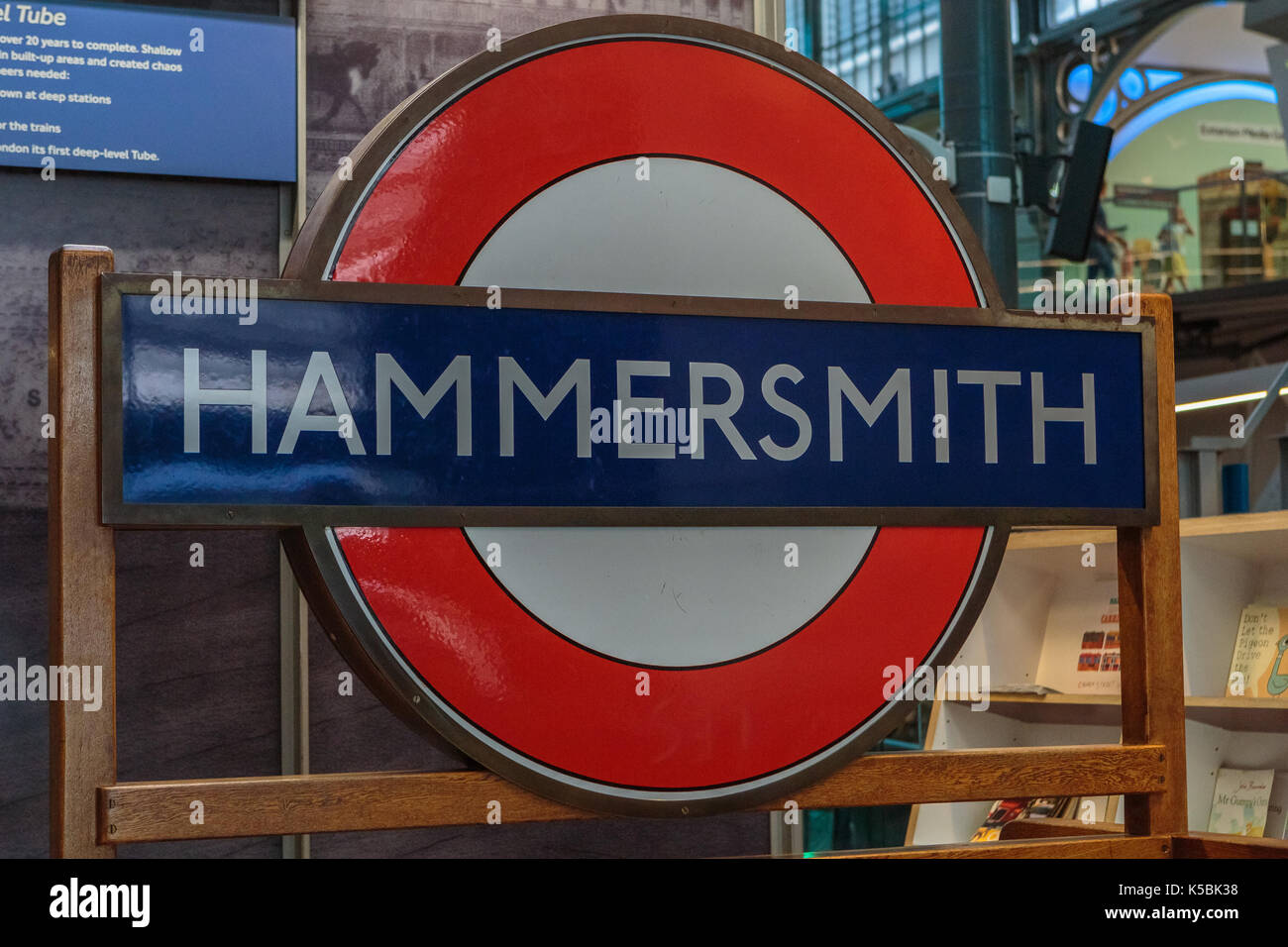 Hammersmith underground roundel Stock Photo