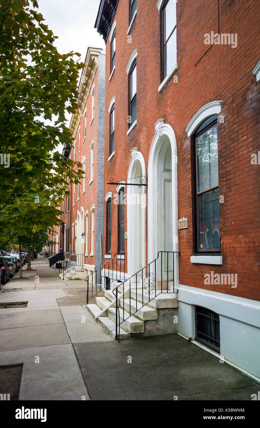 Exterior view of row houses and apartments, Fairmount section of