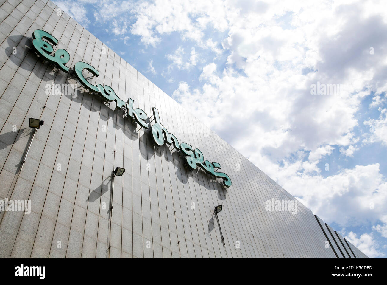 A logo sign outside of a El Corte Inglés shopping center in Barcelona, Spain on August 24, 2017. Stock Photo