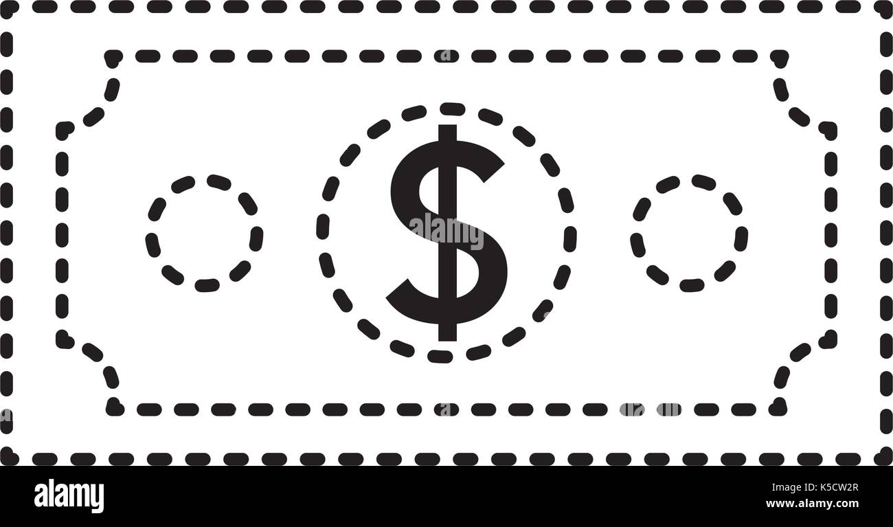 dotted shape dollar bill cash money icon Stock Vector Image & Art - Alamy