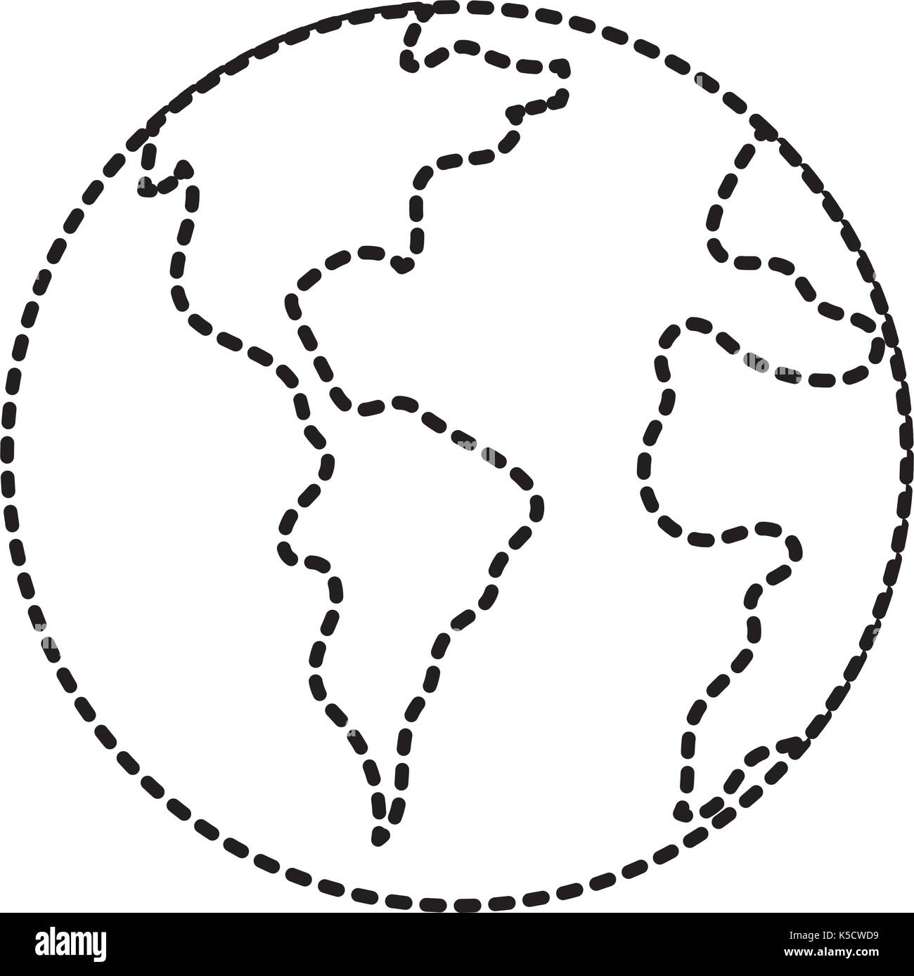 dotted shape global earth planet to geography ubication Stock Vector ...