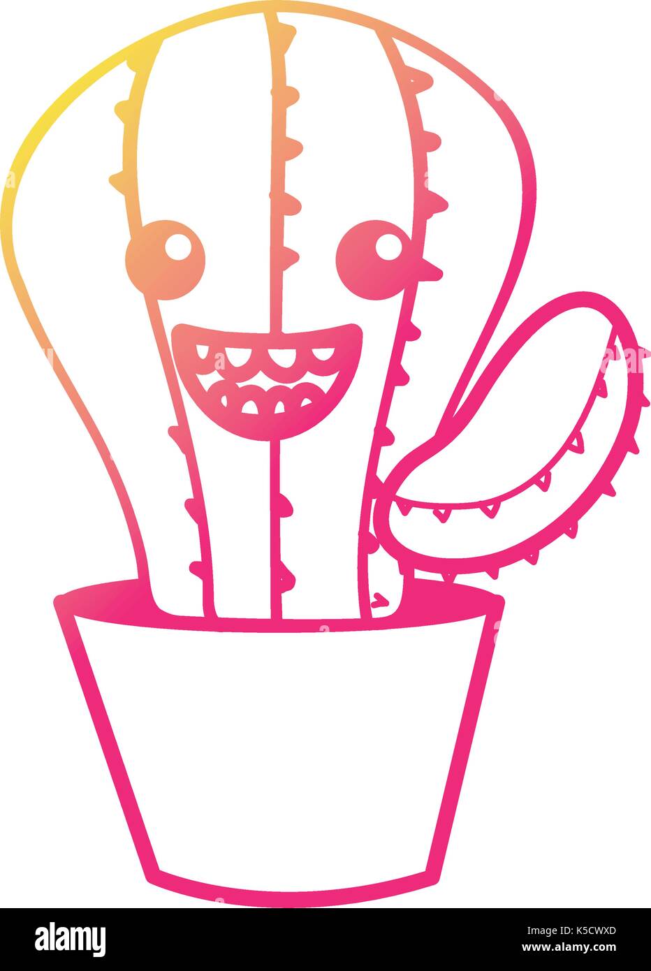 silhouette kawaii cute happy cactus plant Stock Vector Image & Art - Alamy