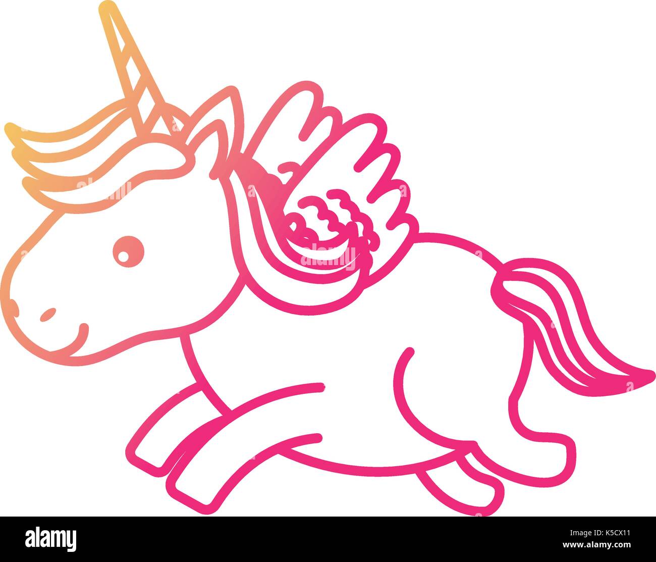 unicorn with wings silhouette