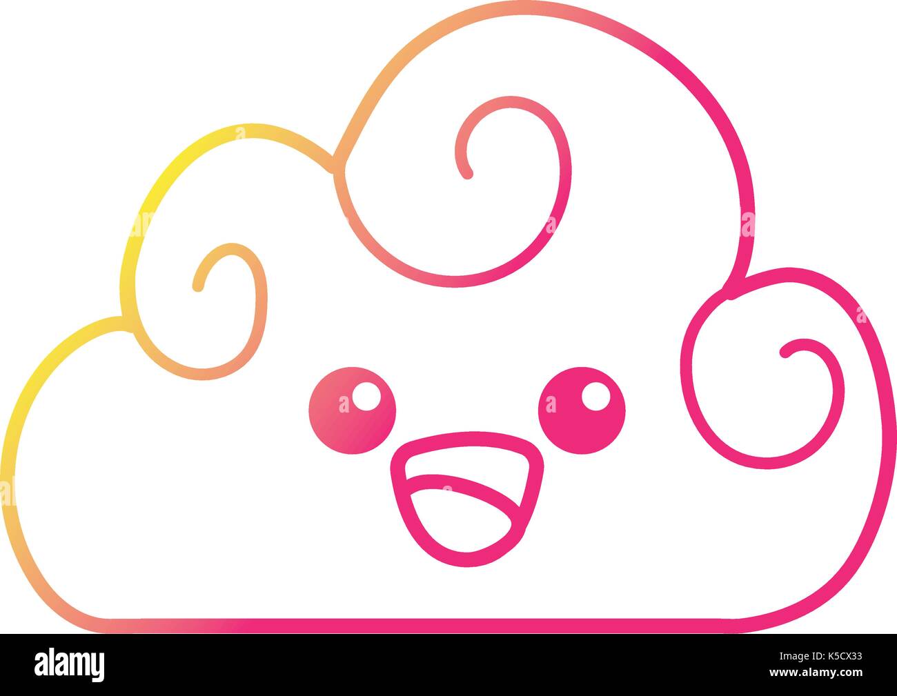 silhouette kawaii cute happy cloud weather Stock Vector Image & Art - Alamy