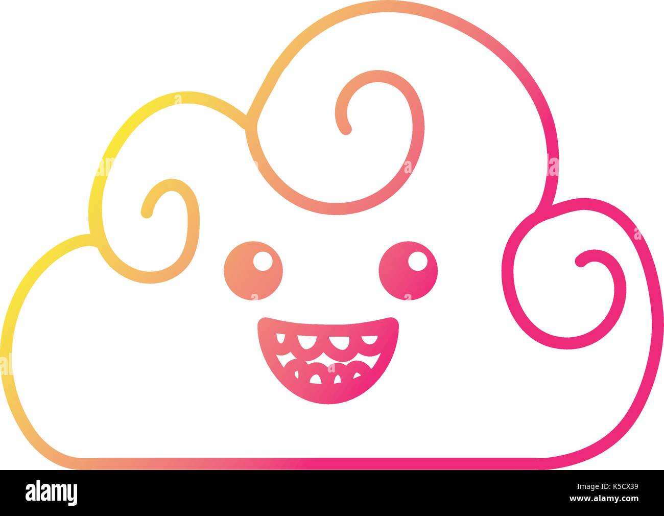 silhouette kawaii cute funny cloud weather Stock Vector Image & Art - Alamy