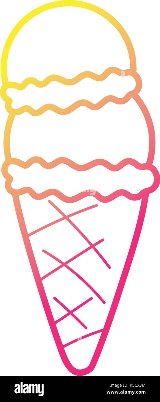 silhouette delicious ice cream sweet dessert Stock Vector Image & Art ...
